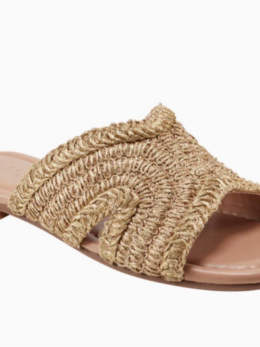 Marc Fisher Braided Raffia Slide Sandal in Gold